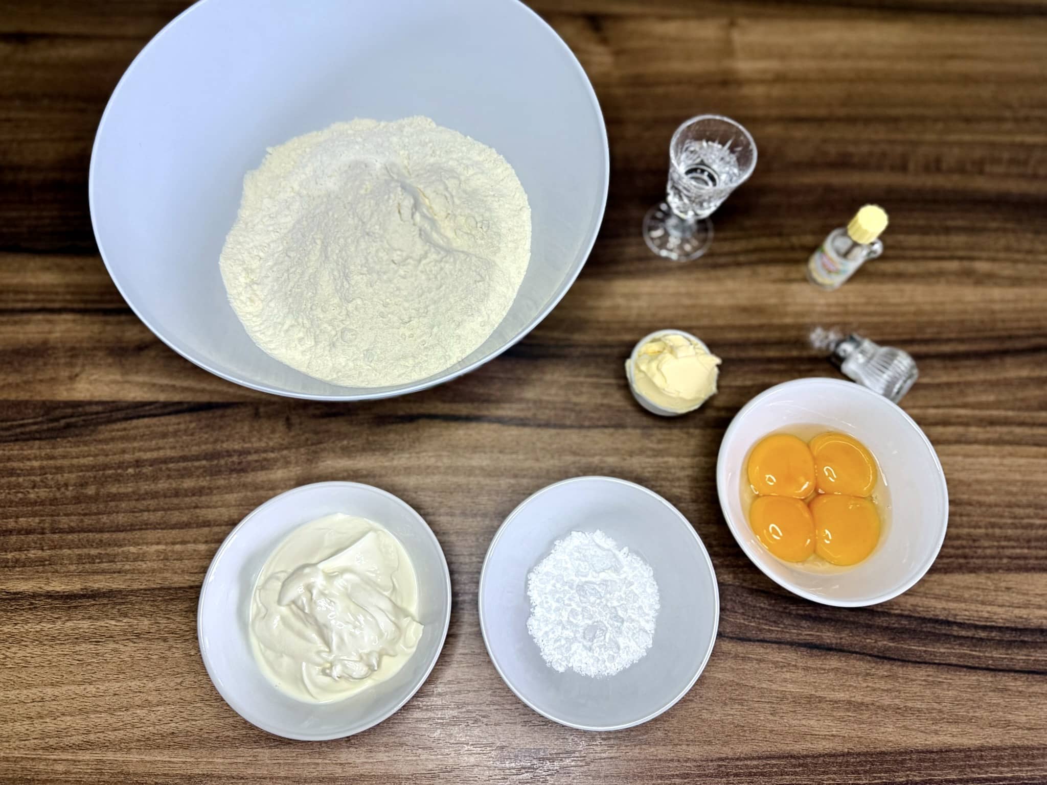 All ingredients on the table top ready to make Angel Wings