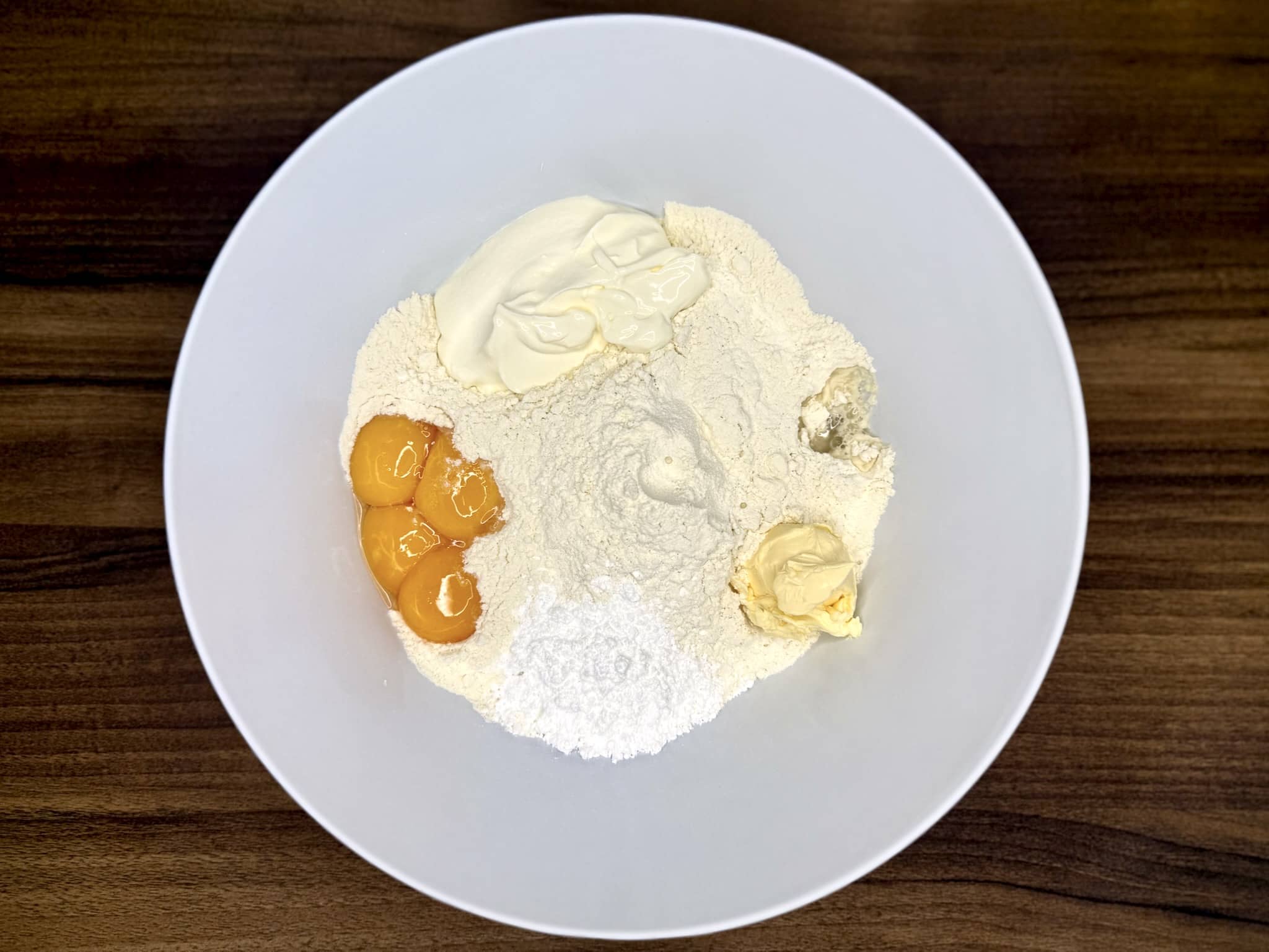 All ingredients in the bowl ready to make Angel Wings
