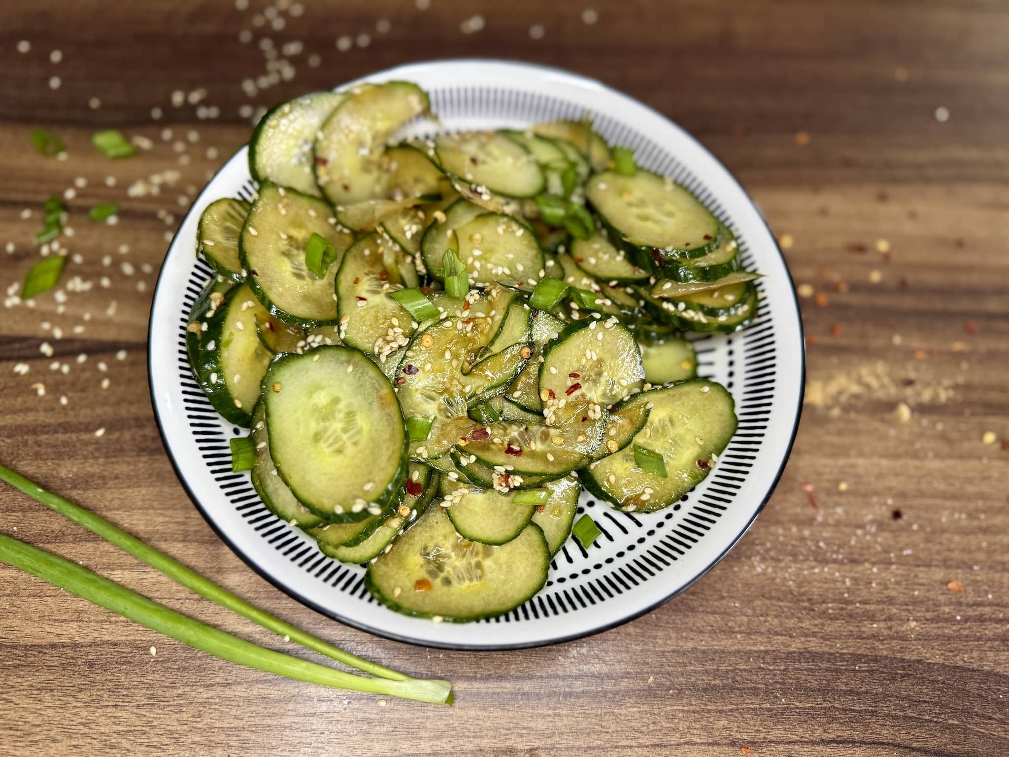 Ready-made Asian-Style Cucumber Salad in a bowl