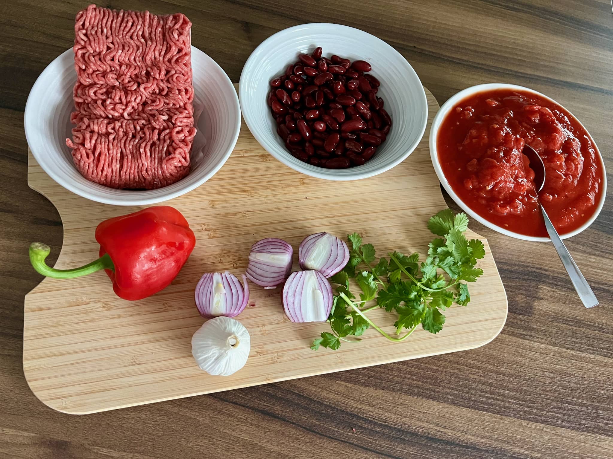 Chilli con Carne - all ingredients