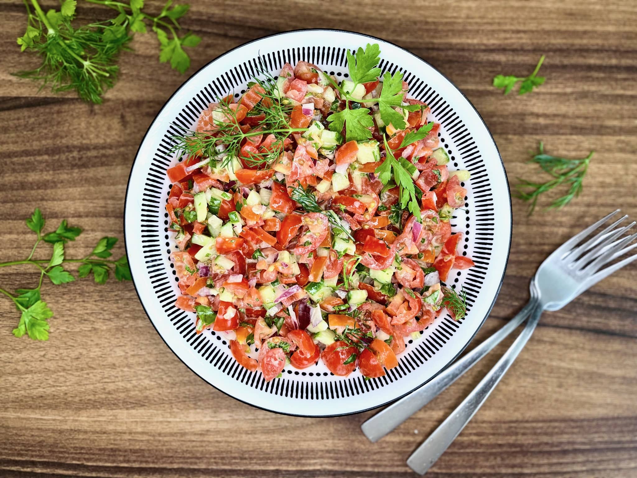 Crisp Summer Garden Salad in a bowl