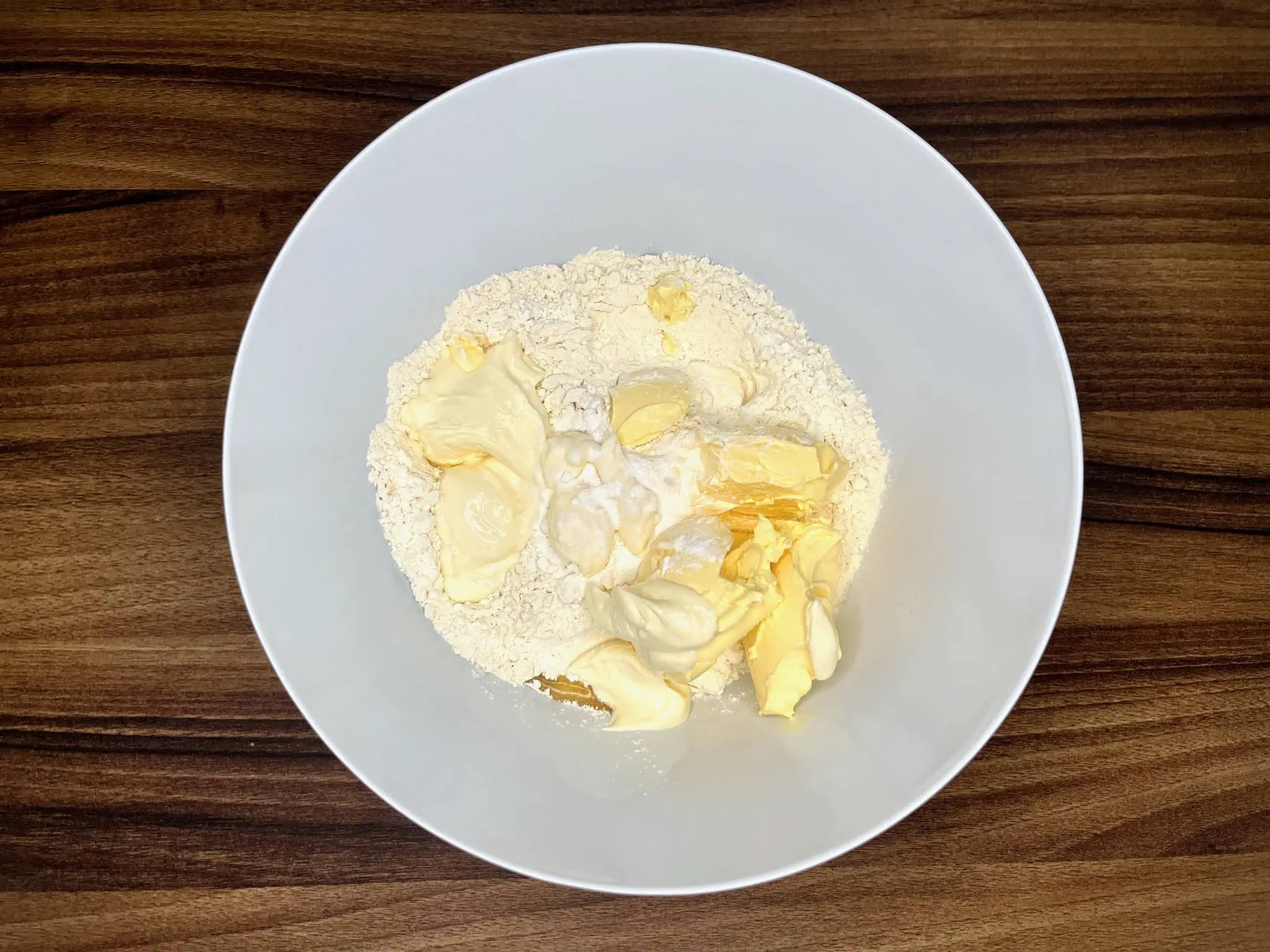 Ingredients in a mixing bowl