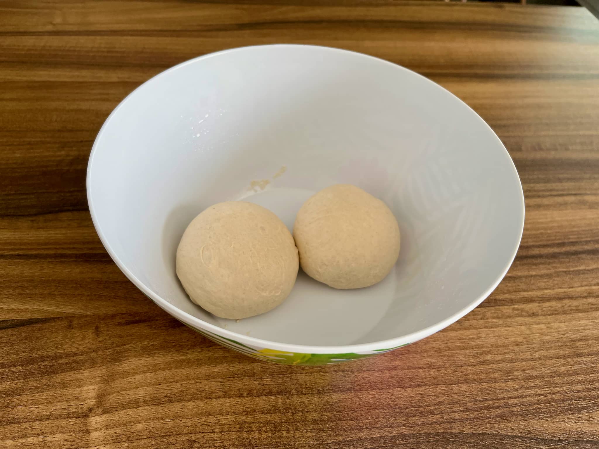 Divided dough into two balls