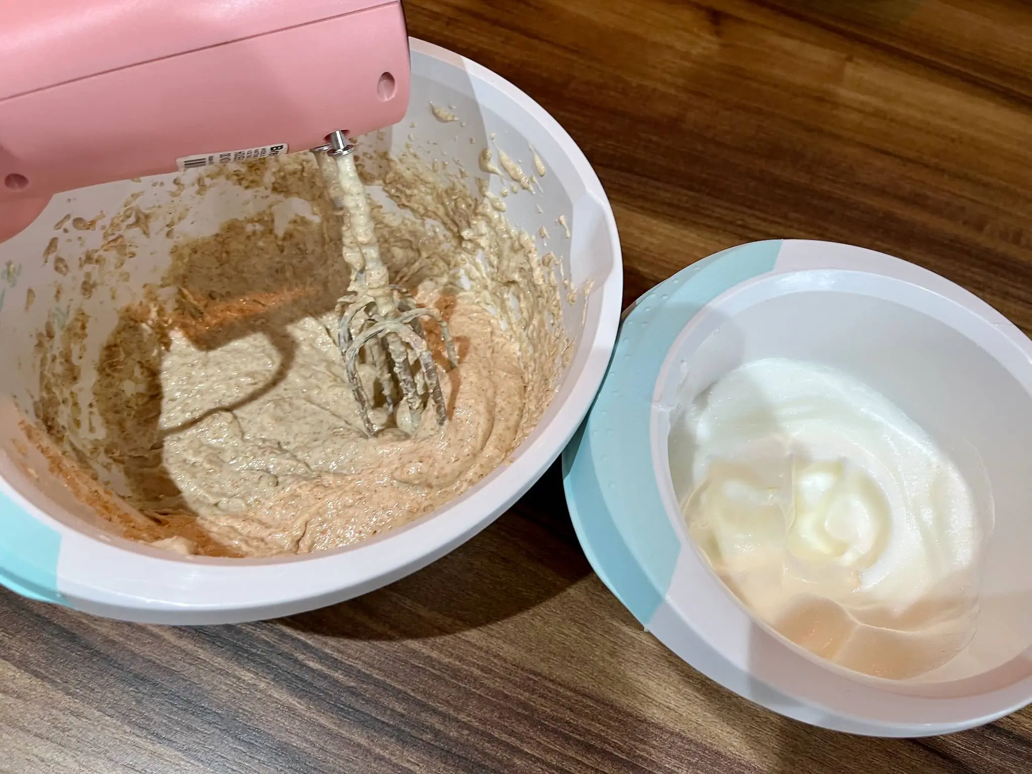 All ingredients for waffles mixed