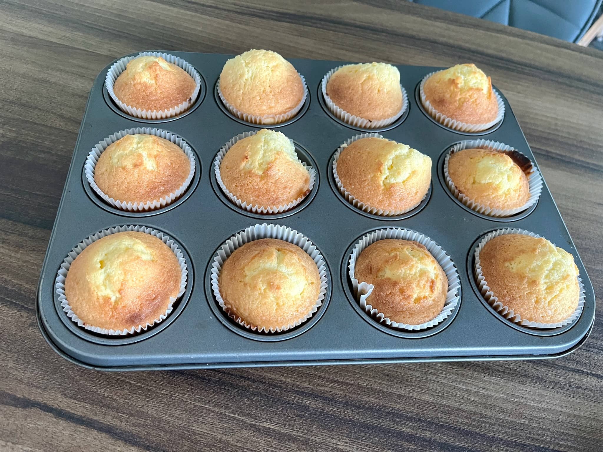 Lemon muffins took out of the oven