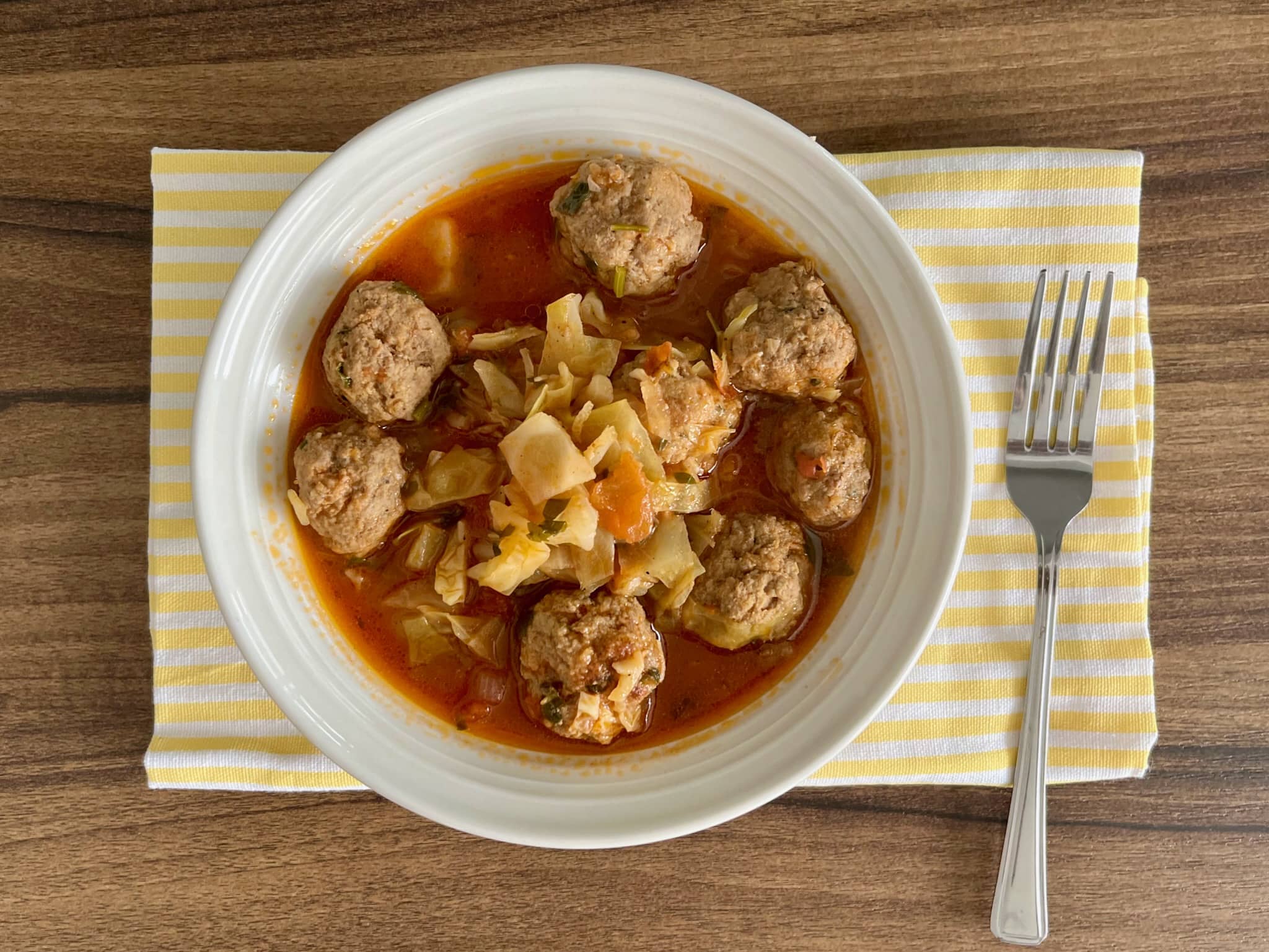 Meatballs with Cabbage served on a plate
