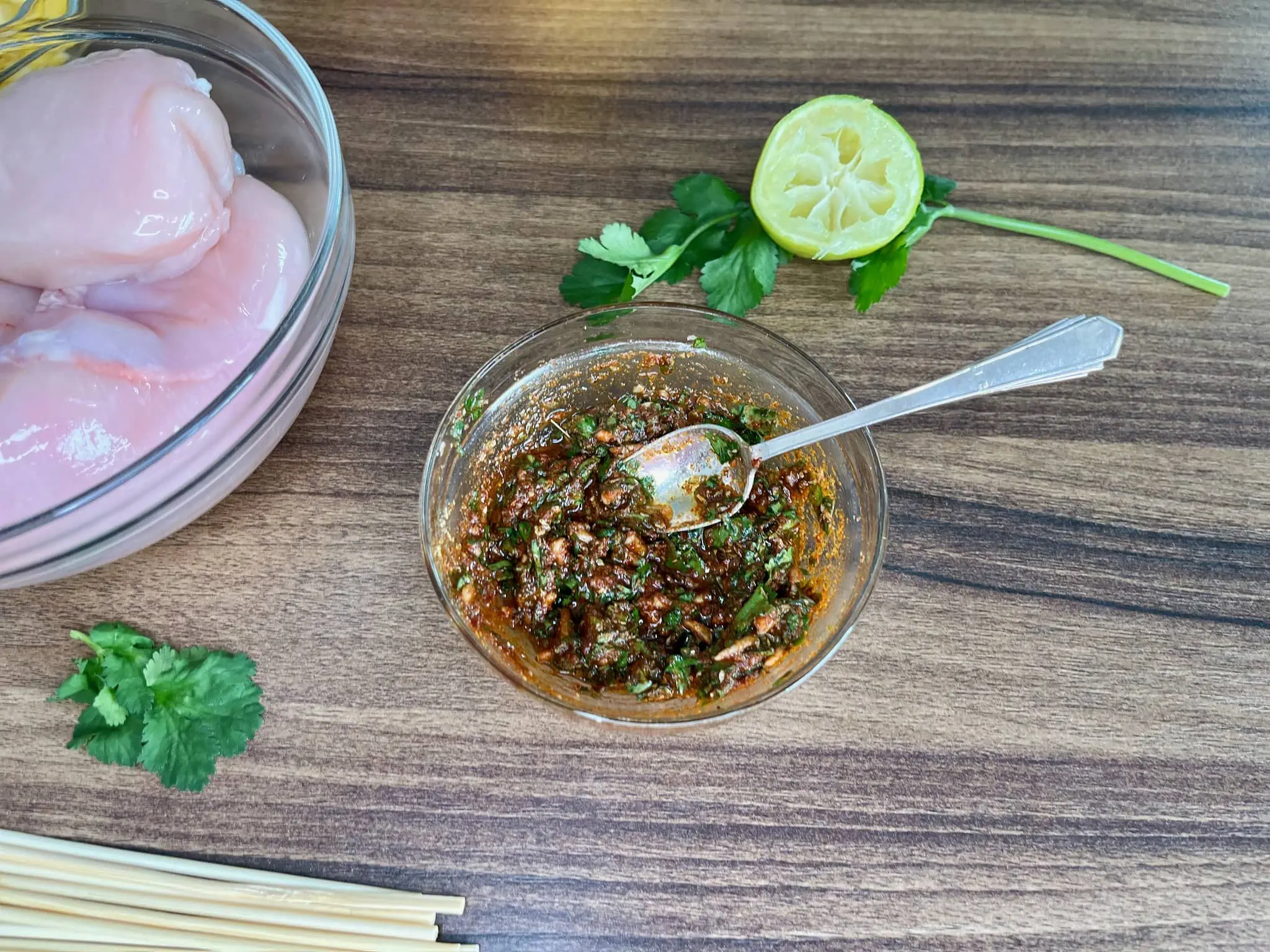 Chicken marinade in a bowl