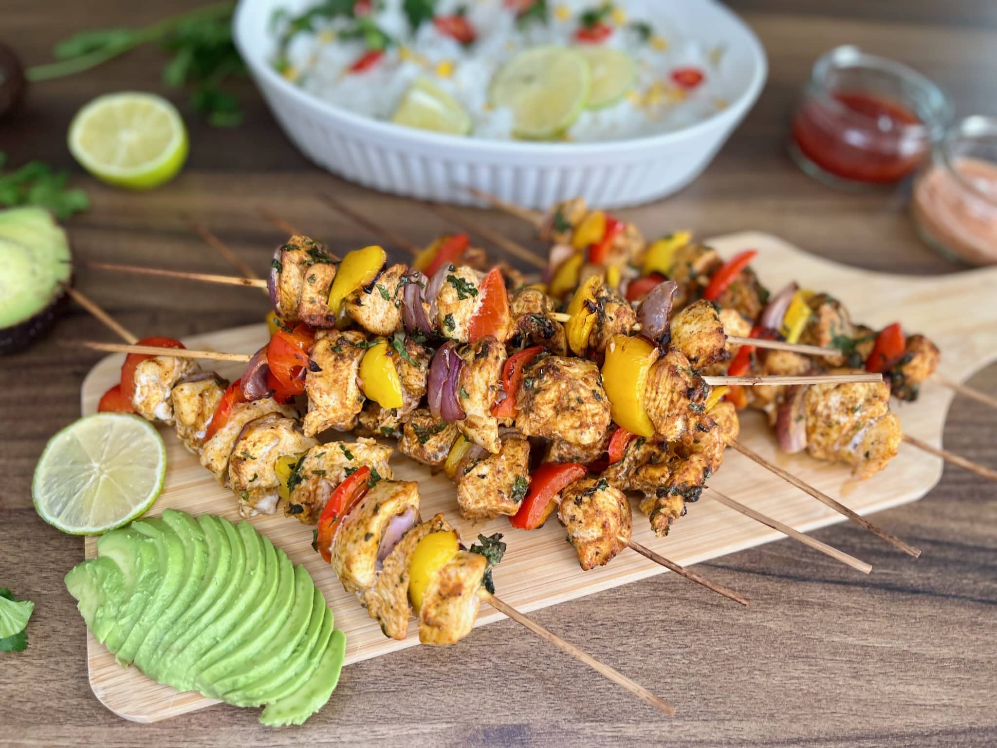 Mexican Style Skewers with Rice