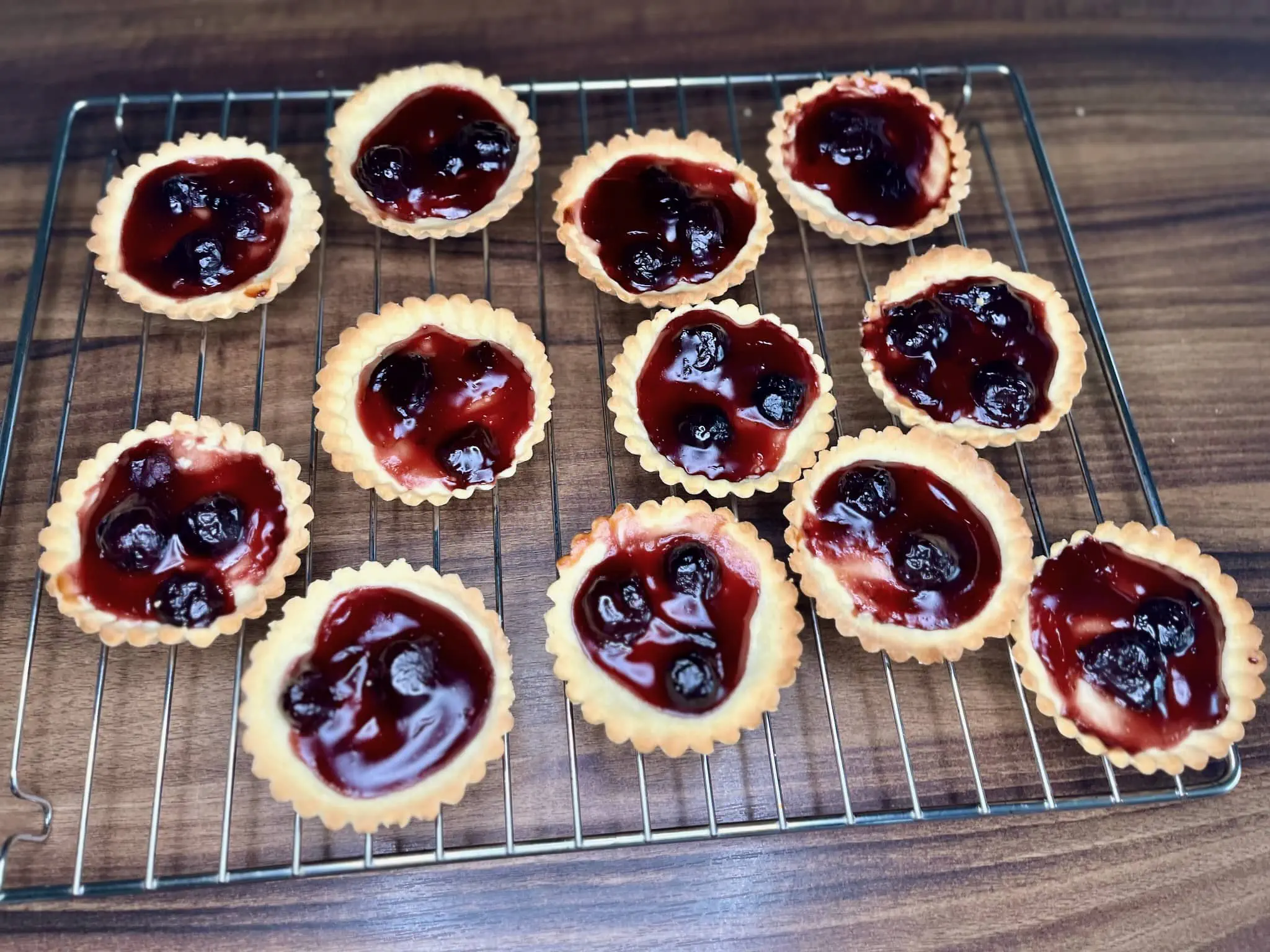 Mini Cherry Tarts are freshly baked and ready to enjoy