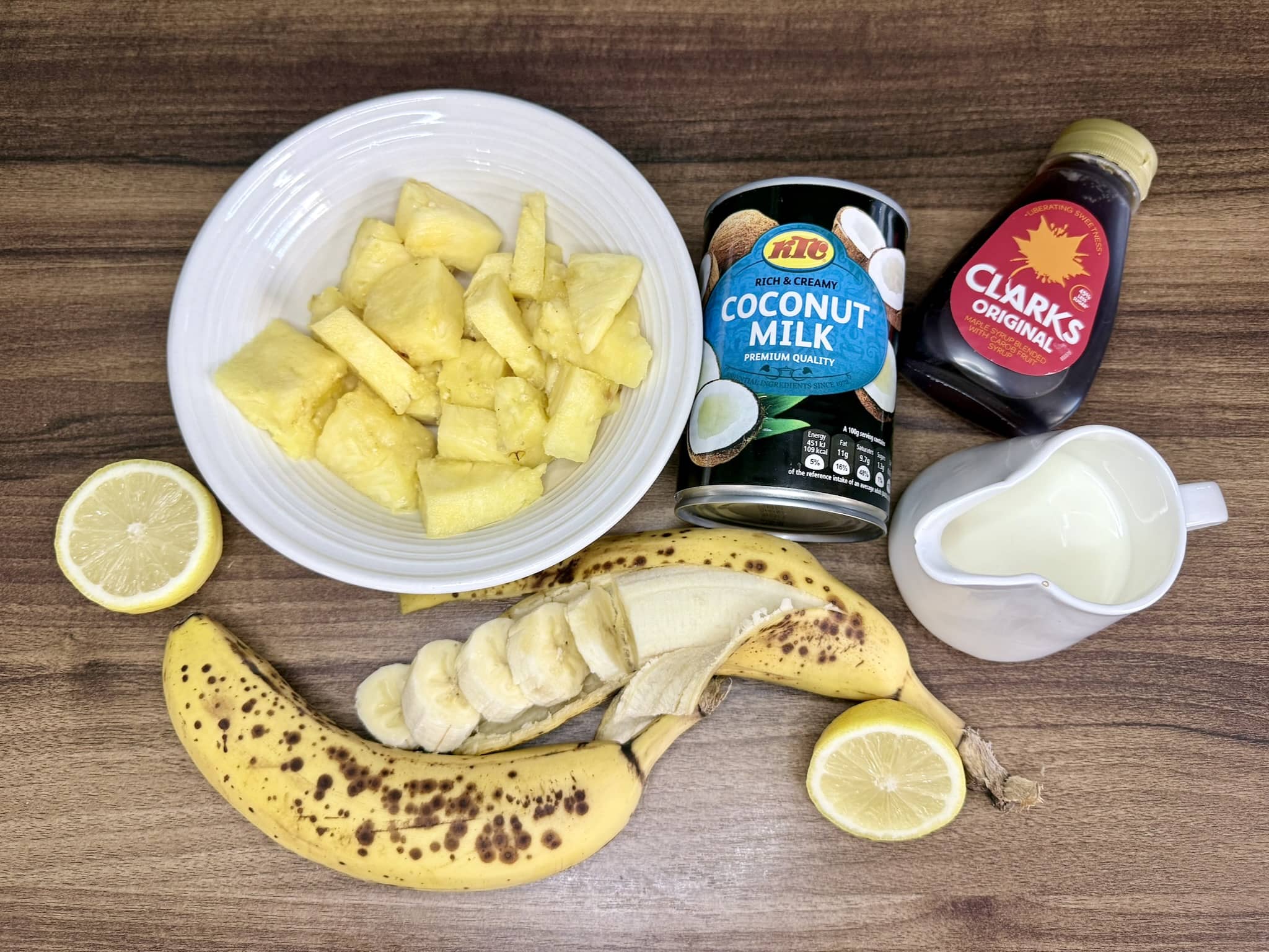 All ingredients prepped, ready to be blended together