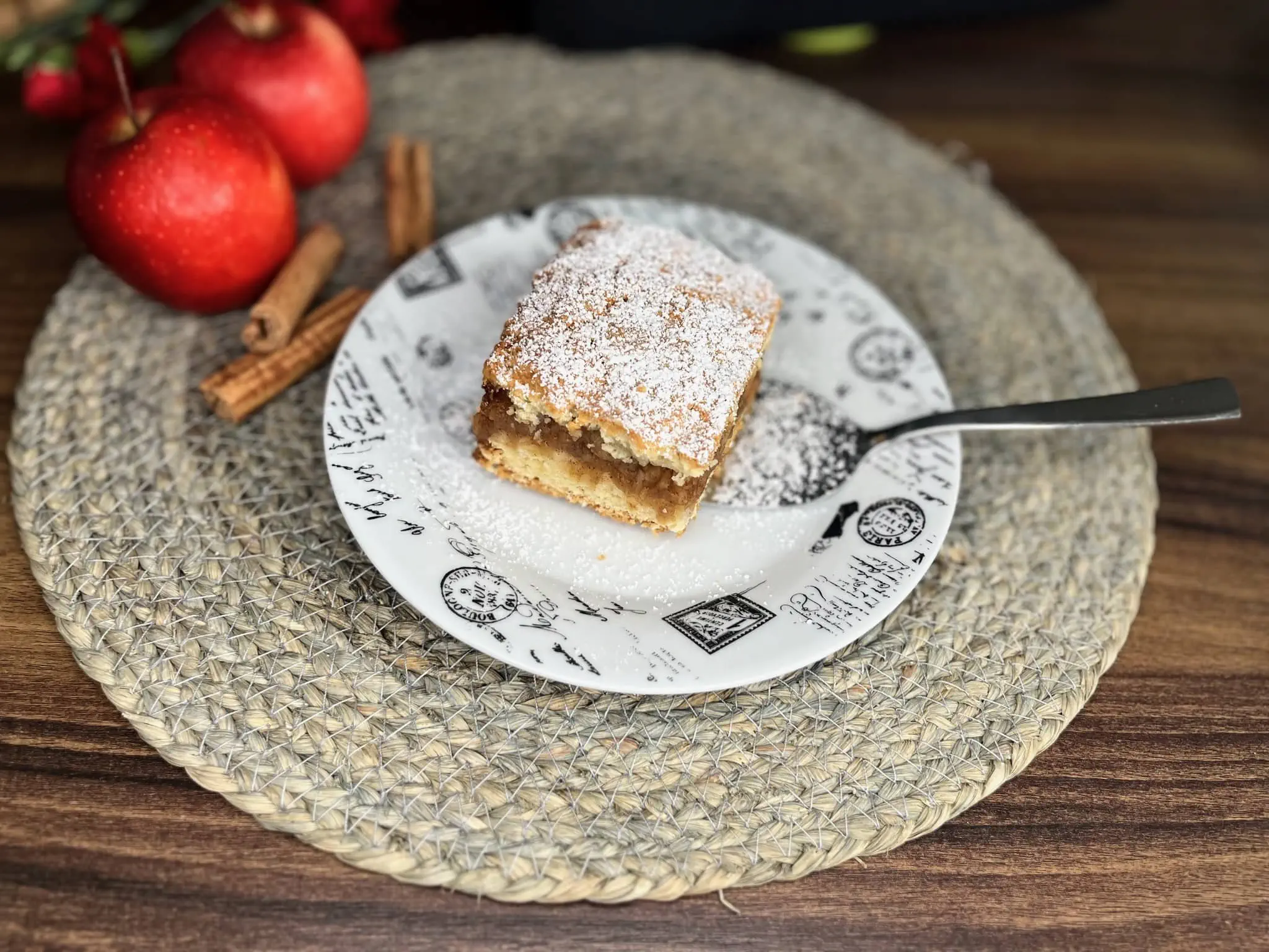 A generous slice of Polish Apple Cake
