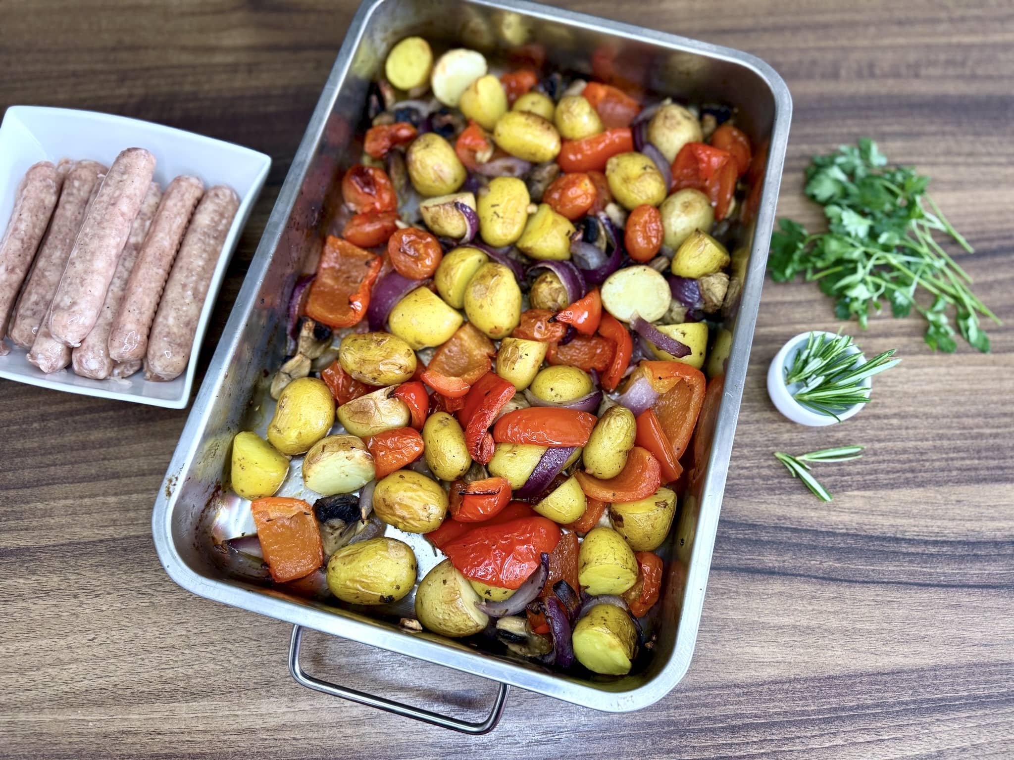 Perfectly roasted vegetables fresh from the oven