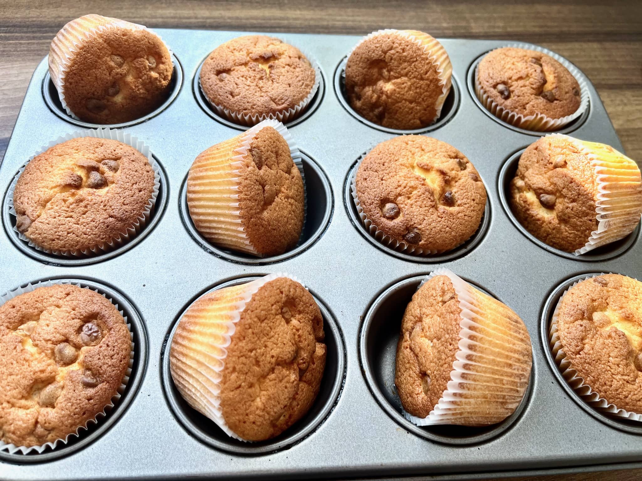 Cooled muffins, still in the tray